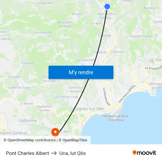 Pont Charles Albert to Uca, Iut Qlio map