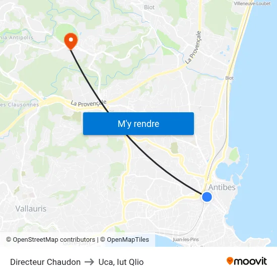 Directeur Chaudon to Uca, Iut Qlio map