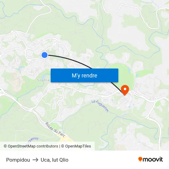 Pompidou to Uca, Iut Qlio map