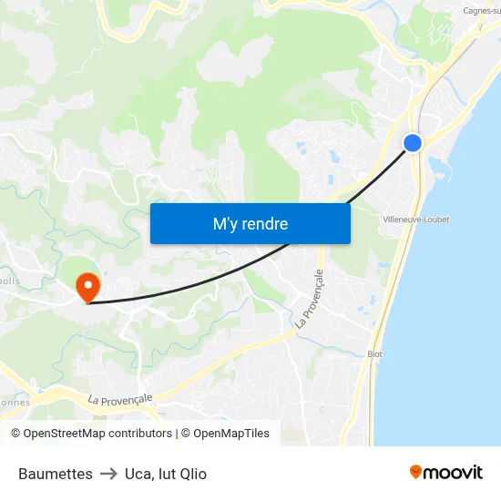Baumettes to Uca, Iut Qlio map