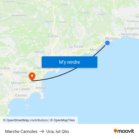 Marche Carnoles to Uca, Iut Qlio map