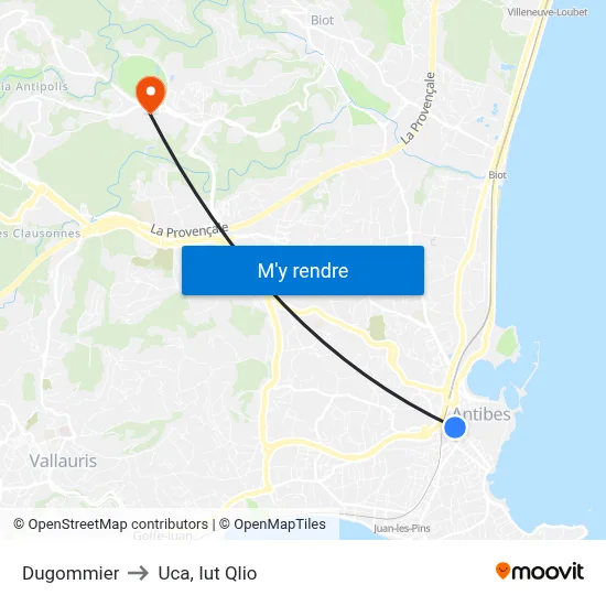 Dugommier to Uca, Iut Qlio map