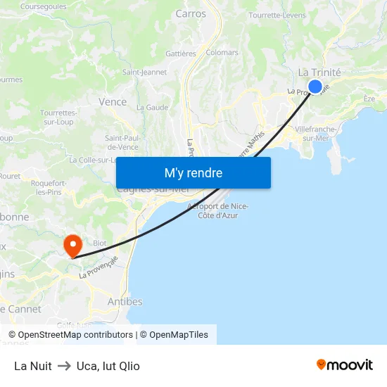 La Nuit to Uca, Iut Qlio map