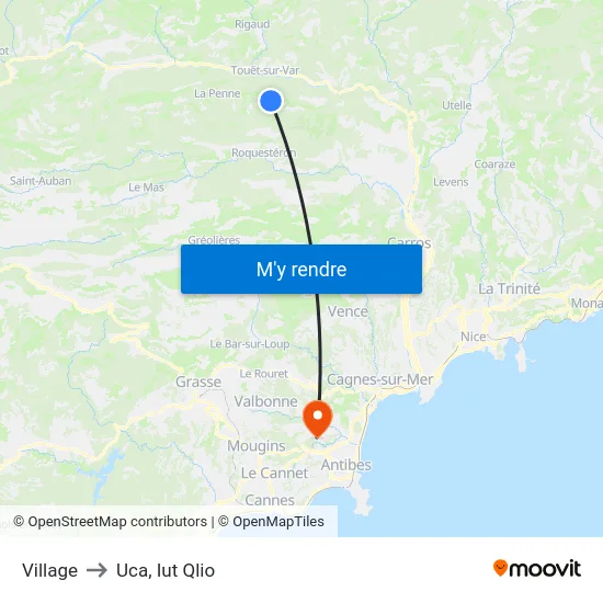 Village to Uca, Iut Qlio map