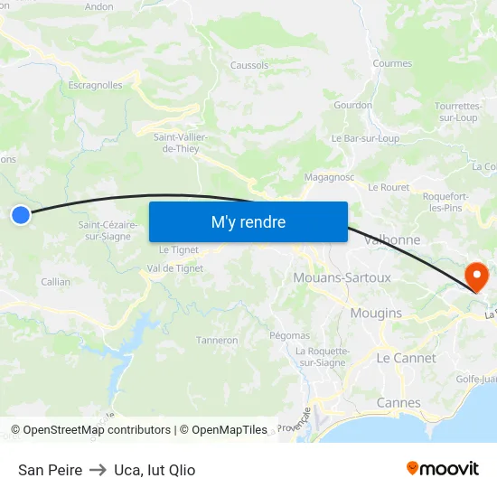 San Peire to Uca, Iut Qlio map