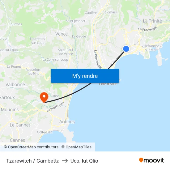 Tzarewitch / Gambetta to Uca, Iut Qlio map