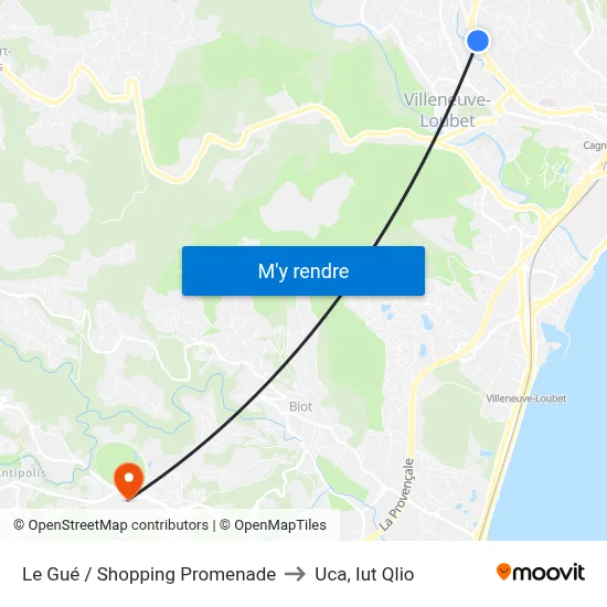Le Gué / Shopping Promenade to Uca, Iut Qlio map