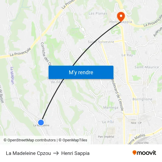La Madeleine Cpzou to Henri Sappia map