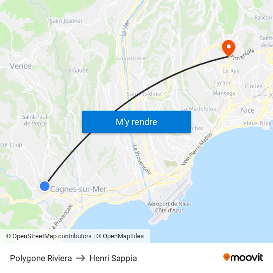 Polygone Riviera to Henri Sappia map