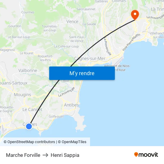 Marche Forville to Henri Sappia map