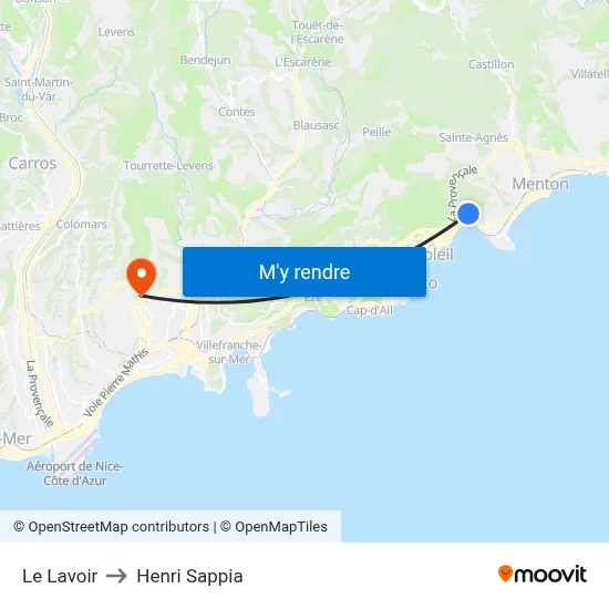 Le Lavoir to Henri Sappia map