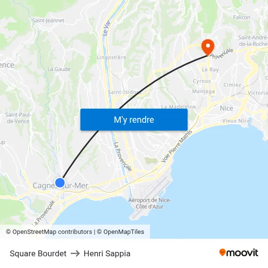 Square Bourdet to Henri Sappia map