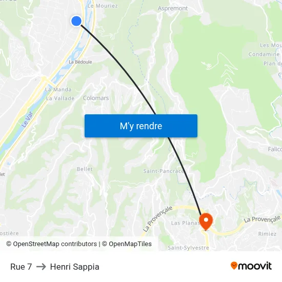 Rue 7 to Henri Sappia map