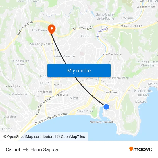 Carnot to Henri Sappia map