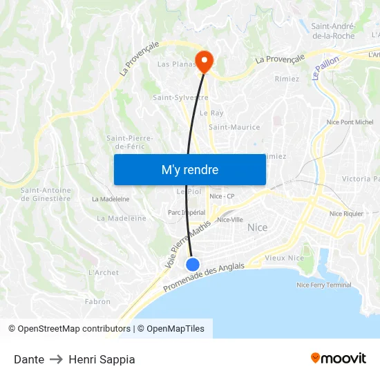 Dante to Henri Sappia map