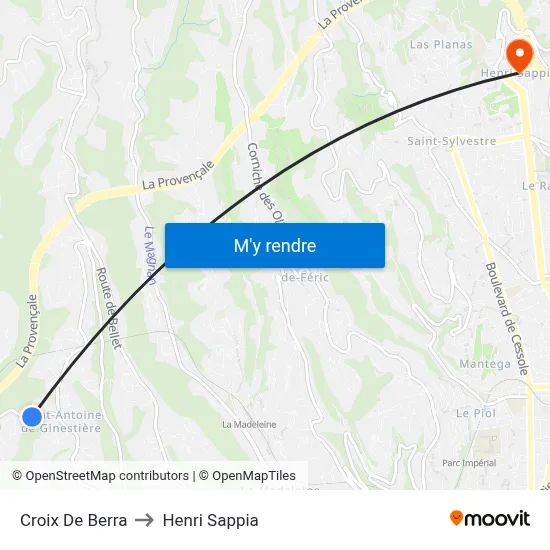 Croix De Berra to Henri Sappia map