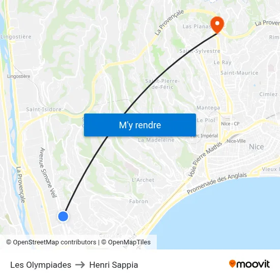 Les Olympiades to Henri Sappia map