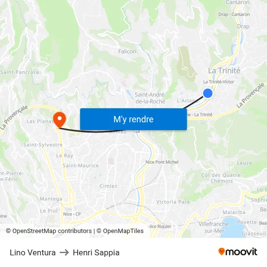 Lino Ventura to Henri Sappia map