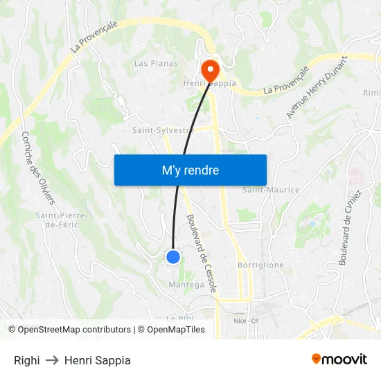 Righi to Henri Sappia map