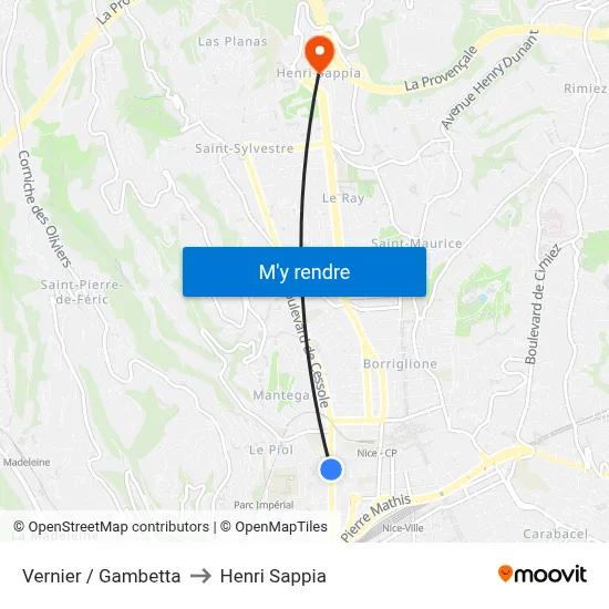 Vernier / Gambetta to Henri Sappia map