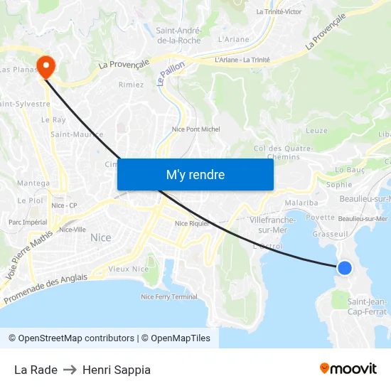 La Rade to Henri Sappia map