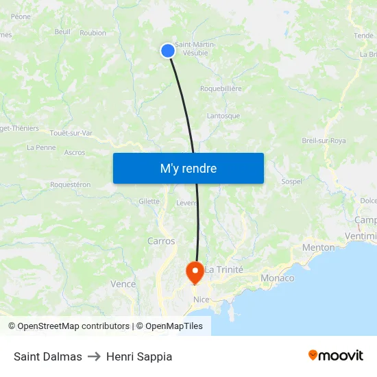 Saint Dalmas to Henri Sappia map