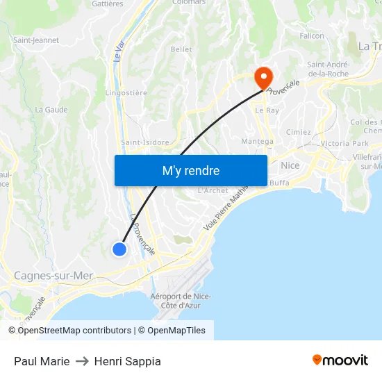 Paul Marie to Henri Sappia map