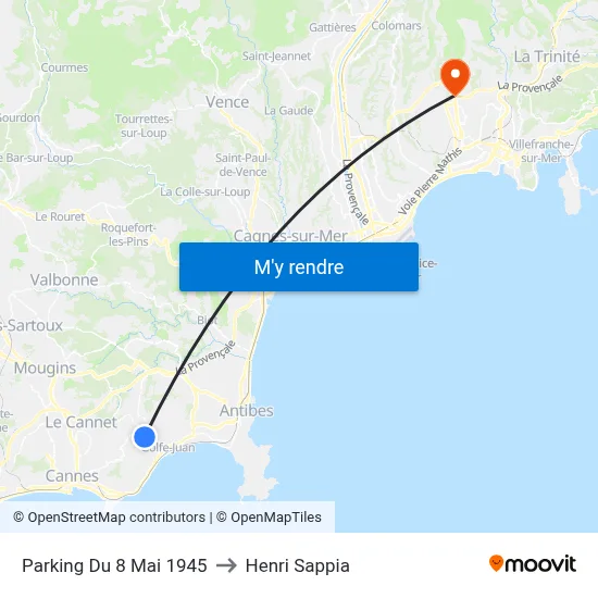 Parking Du 8 Mai 1945 to Henri Sappia map
