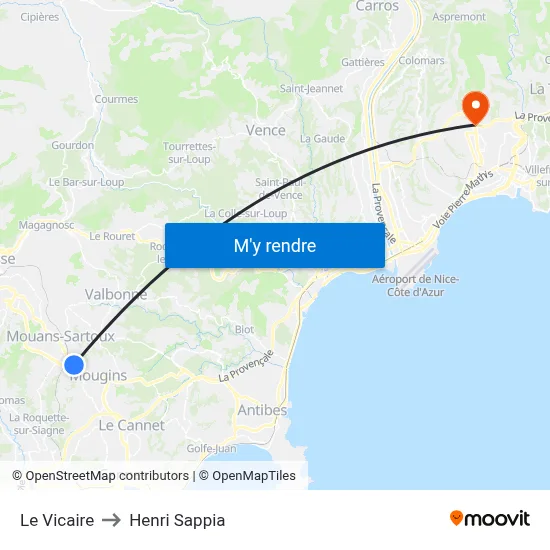 Le Vicaire to Henri Sappia map