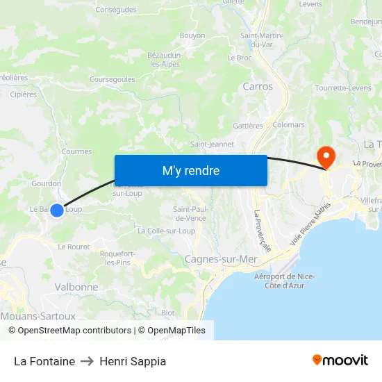 La Fontaine to Henri Sappia map