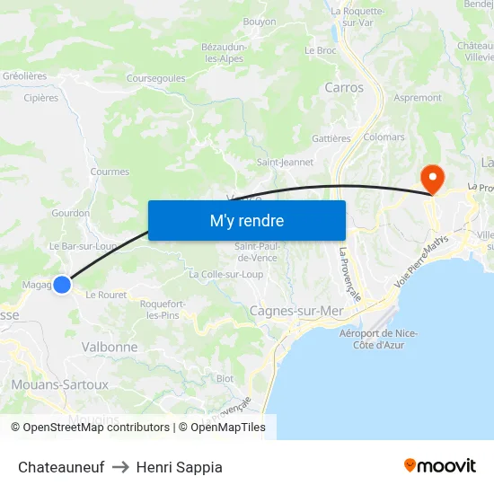 Chateauneuf to Henri Sappia map
