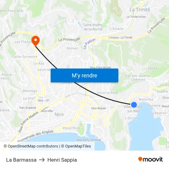 La Barmassa to Henri Sappia map