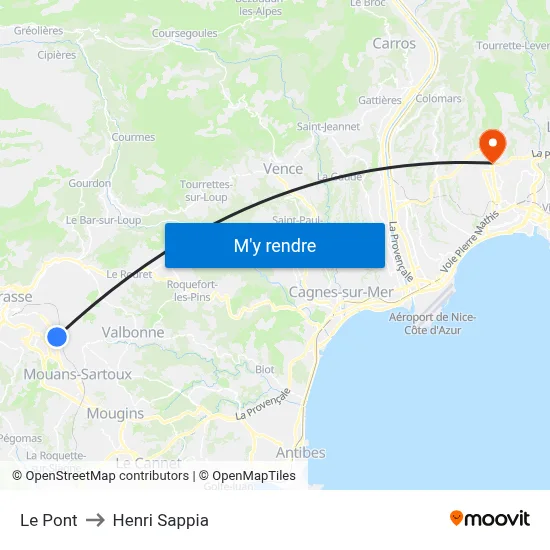 Le Pont to Henri Sappia map