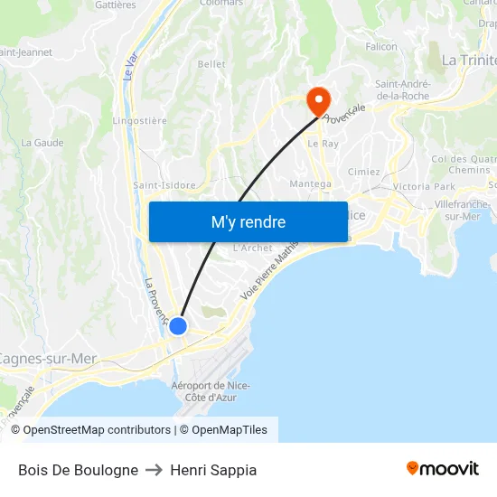 Bois De Boulogne to Henri Sappia map