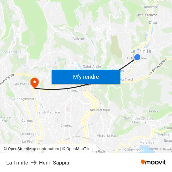 La Trinite to Henri Sappia map
