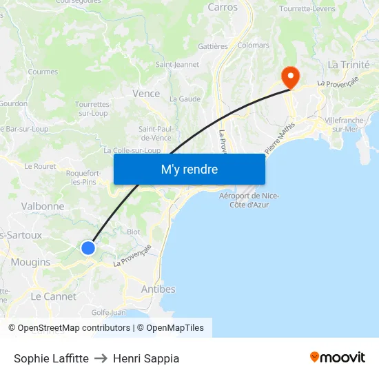 Sophie Laffitte to Henri Sappia map