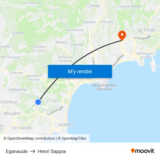 Eganaude to Henri Sappia map