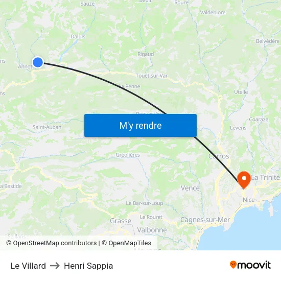 Le Villard to Henri Sappia map