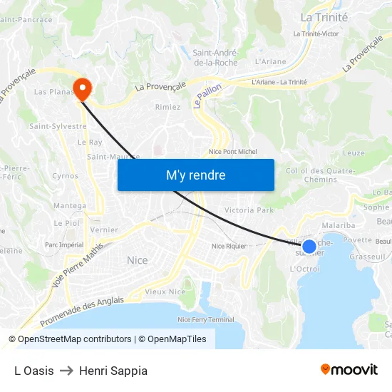 L Oasis to Henri Sappia map