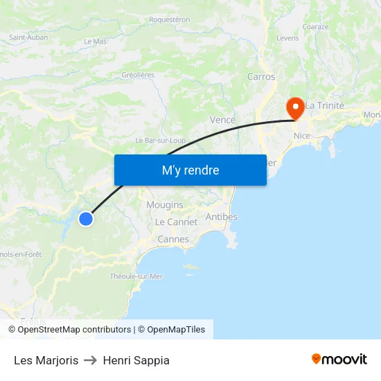 Les Marjoris to Henri Sappia map