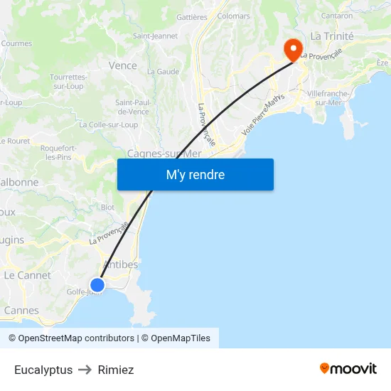 Eucalyptus to Rimiez map