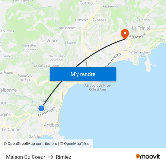 Maison Du Coeur to Rimiez map