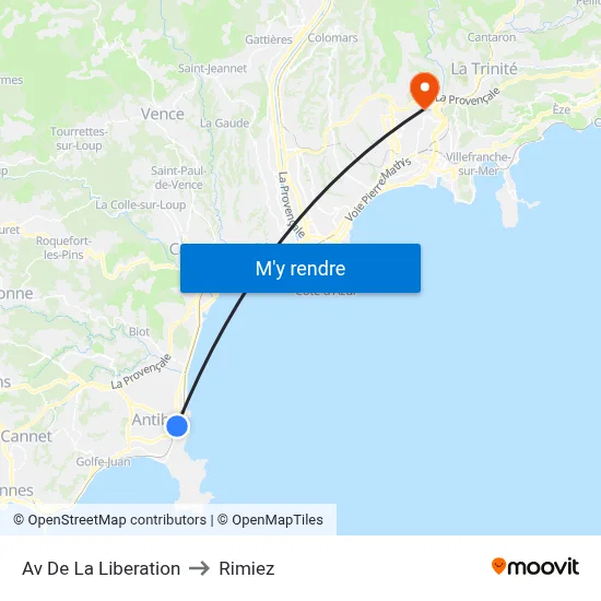 Av De La Liberation to Rimiez map