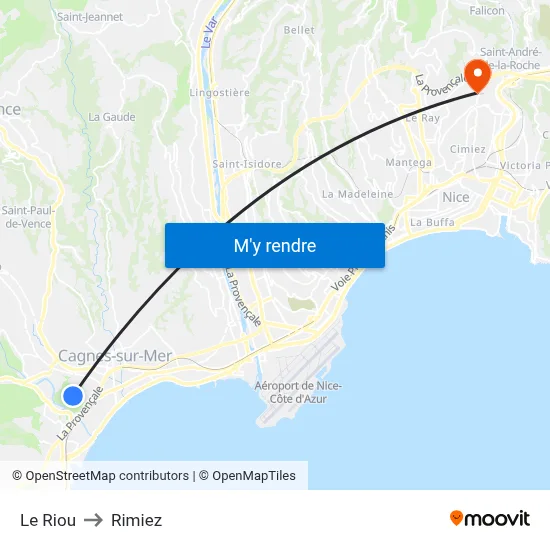 Le Riou to Rimiez map