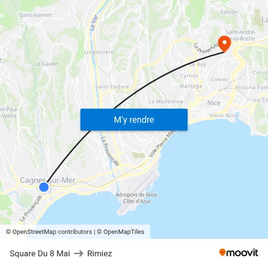 Square Du 8 Mai to Rimiez map