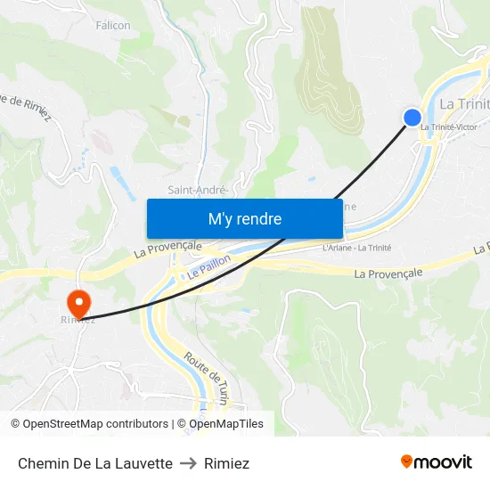 Chemin De La Lauvette to Rimiez map