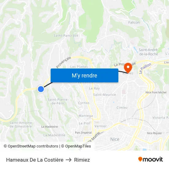 Hameaux De La Costière to Rimiez map