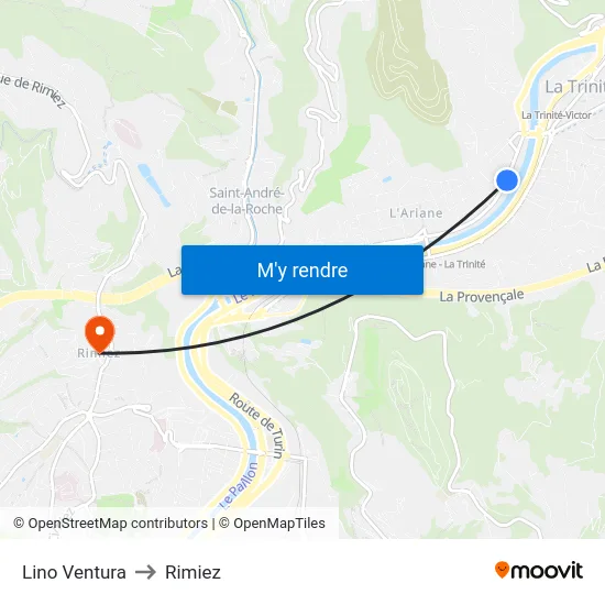 Lino Ventura to Rimiez map