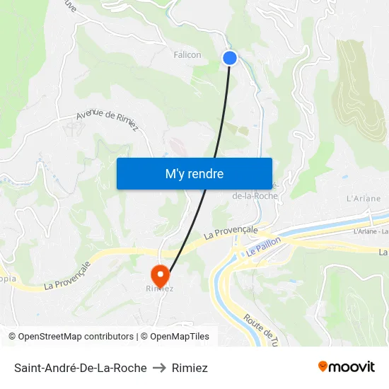 Saint-André-De-La-Roche to Rimiez map