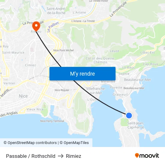 Passable / Rothschild to Rimiez map
